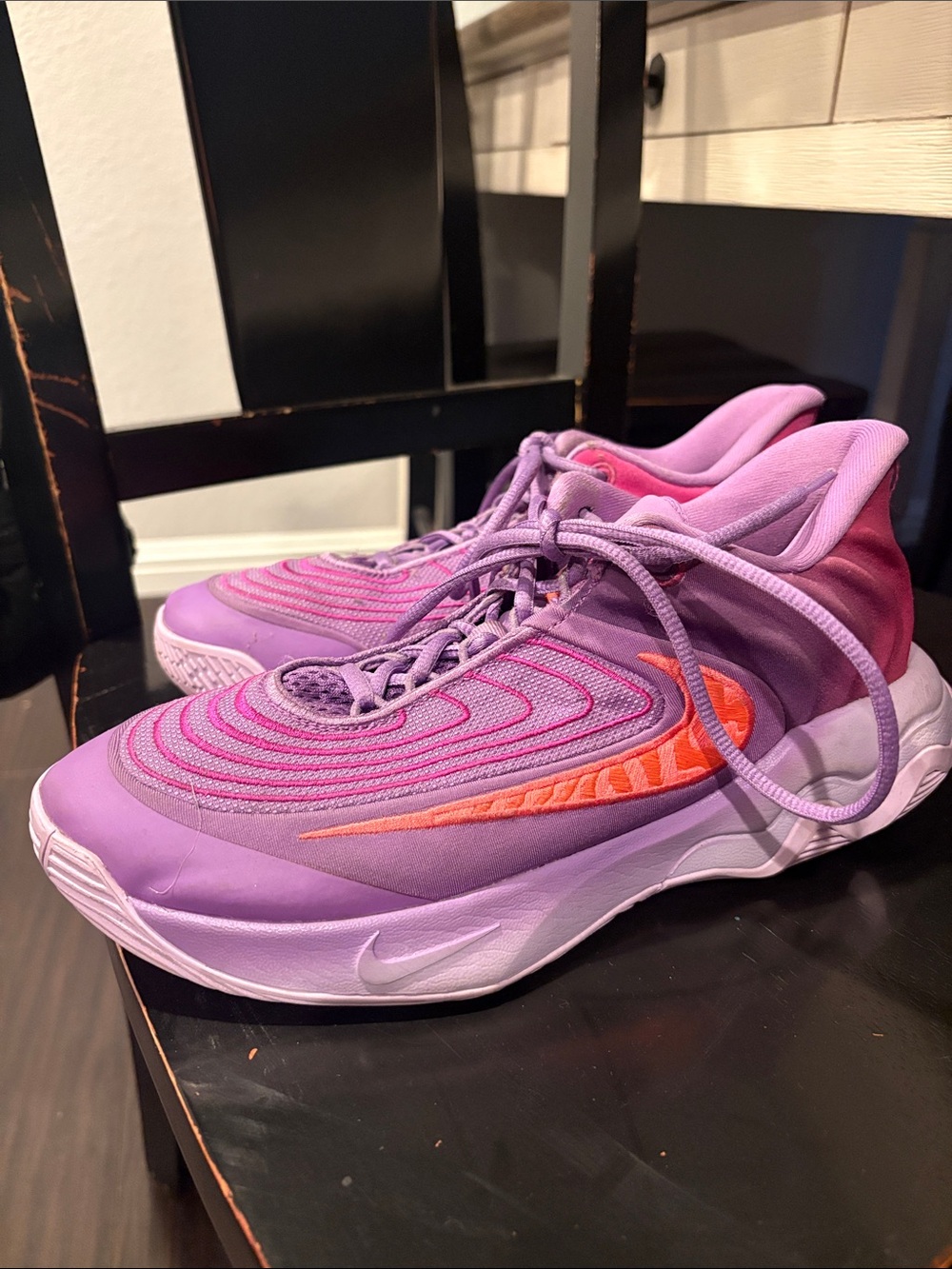 Nike Women's Purple and Orange Athletic Sneakers Basketball size 8
